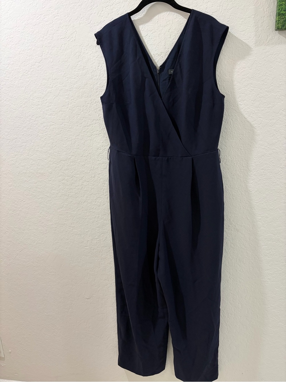 Club Monaco Navy Sleeveless Wrap Jumpsuit
